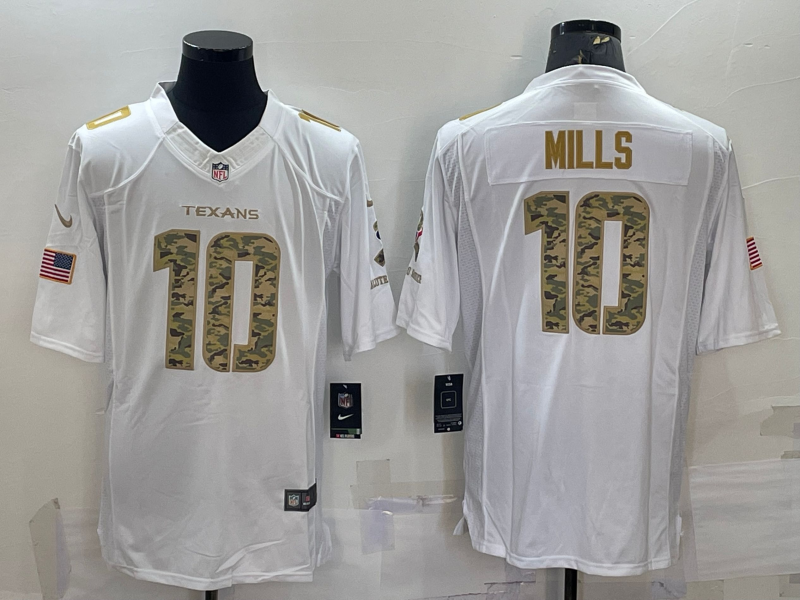 Men's Houston Texans Davis Mills #10 White Jersey